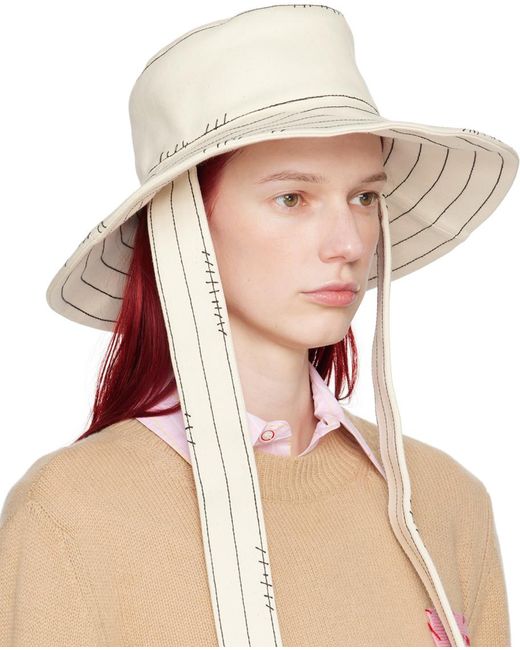 Chapeau bob blanc cassé en denim bio Marni en coloris Natural