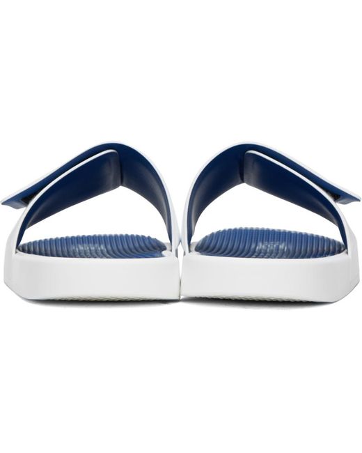 Sandales à enfiler blanc et bleu à logo 4g Givenchy pour homme en coloris Black