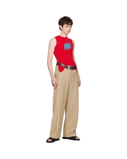 Jean Paul Gaultier Red 'The Junior Gaultier' Tank Top for men