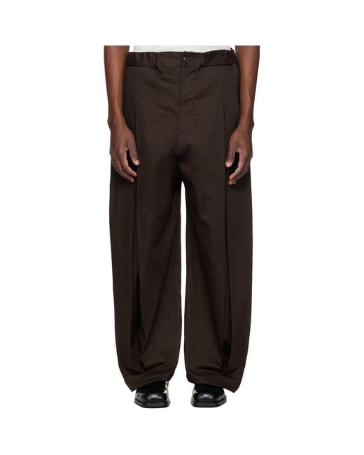 SAGE NATION Black Box Pleat Trousers for men