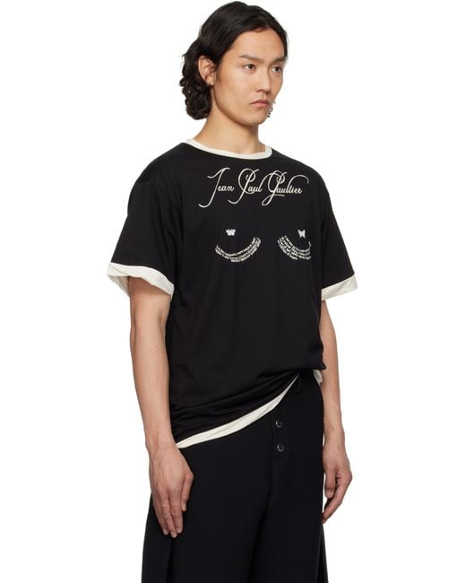 メンズ Jean Paul Gaultier ブラック 'The Oversized Tattoo Poem' Tシャツ Black