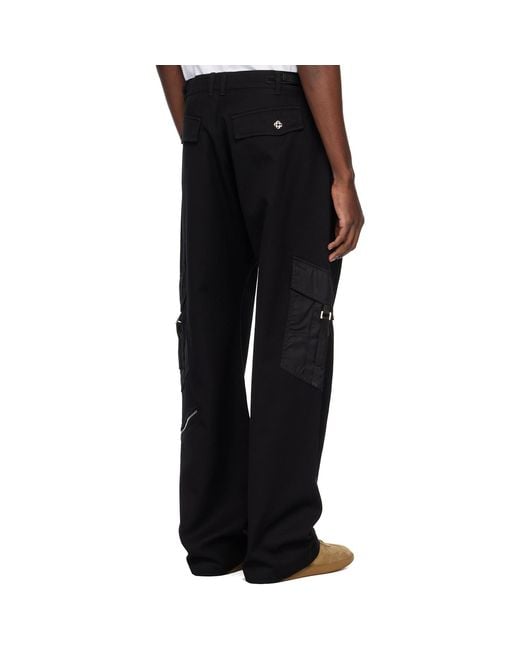 Casablanca Black Paneled Cargo Pants for men