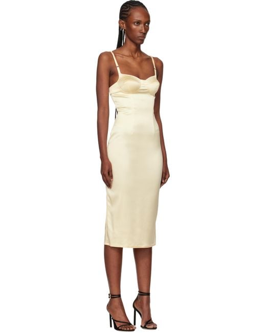 Mugler Lingerie Midi Dress in Black | Lyst