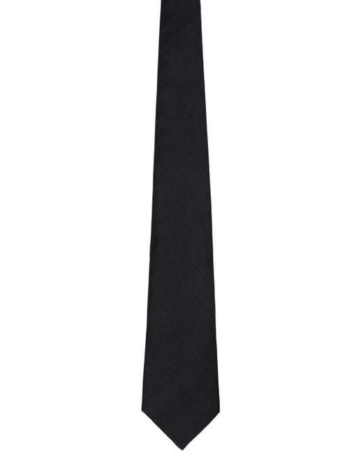 Comme des Garçons Black Silk Plain Tie for men