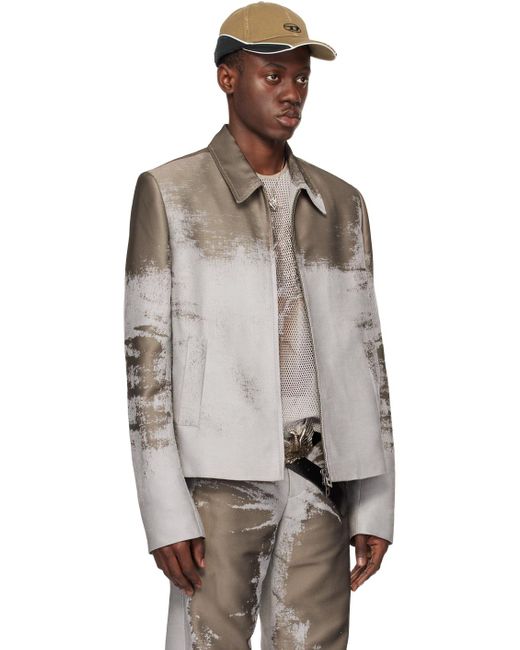 Blouson pylon gris et kaki DIESEL pour homme en coloris Multicolor