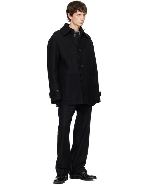 Moncler Black Tricolor Wool Gloves for men