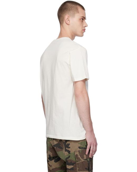 T-shirt blanc cassé à logo modifié imprimé RRL pour homme en coloris Multicolor