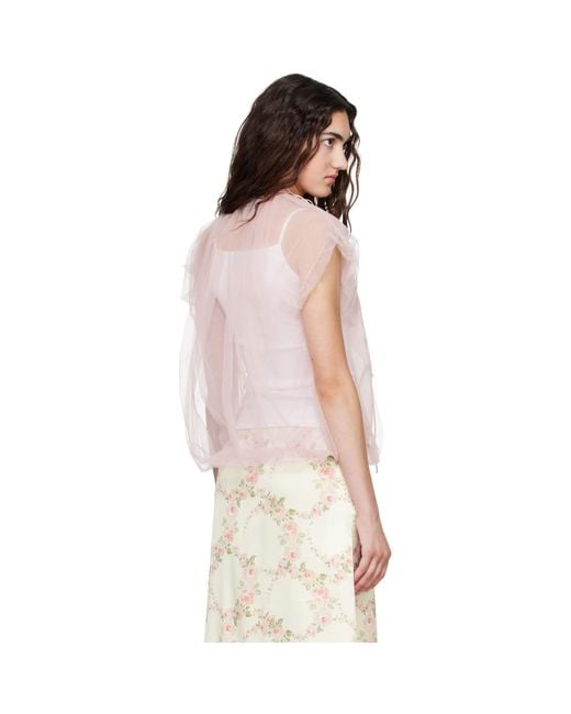 Simone Rocha Multicolor Gathered Cord Blouse