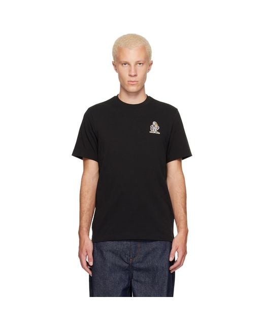 Moncler Black Logo Cotton T-Shirt for men
