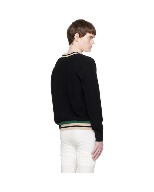 Dries Van Noten Black Block Stripe Cardigan for men
