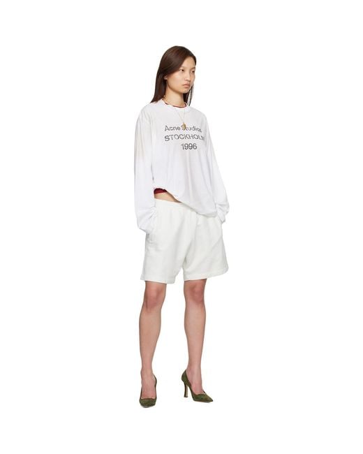 Acne White Cotton Shorts
