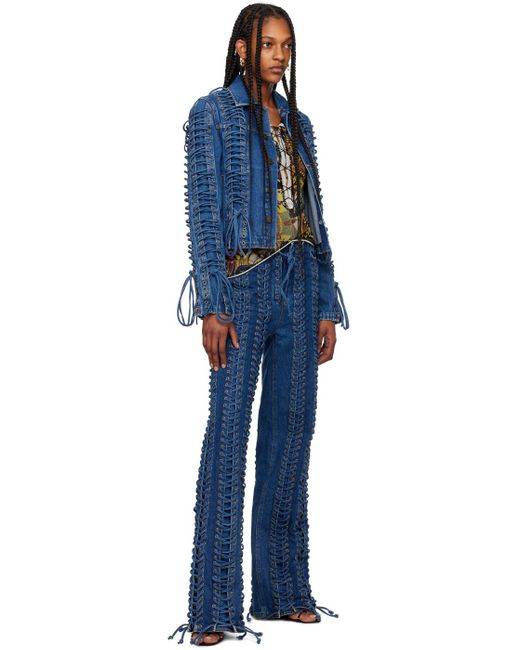 Jean Paul Gaultier Blue 'the Lace-up' Denim Jacket