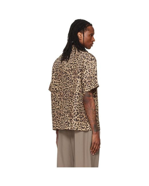 Valentino Brown Habotai Silk Bowling Shirt for men
