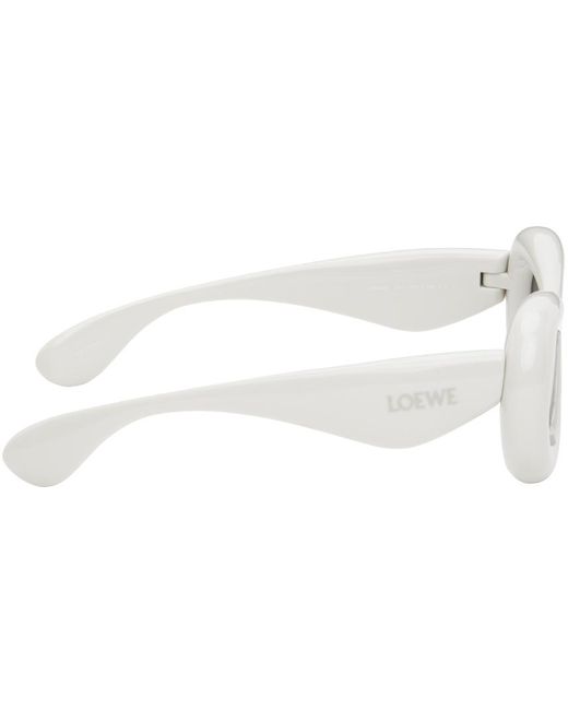 メンズ Loewe ホワイト Inflated goggle サングラス Black