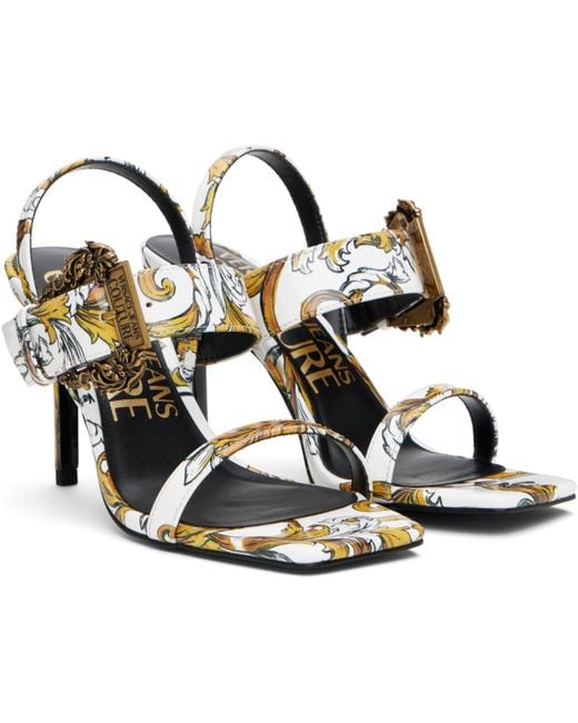 Versace Jeans Couture Black Logo Couture Emily Slingback Heeled Sandals