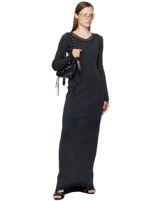 Balenciaga Black Lingerie Maxi Dress