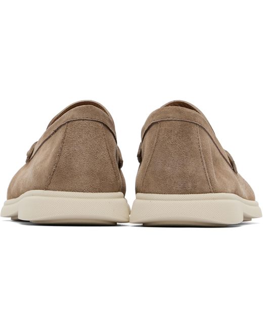 Boss Natural Deed-Logo Suede Loafers for men