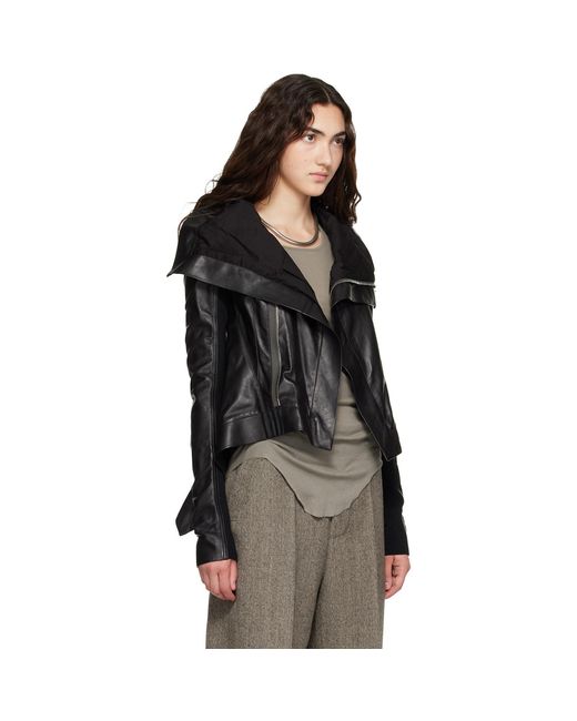 Rick Owens Black Tower Naska Biker Leather Jacket