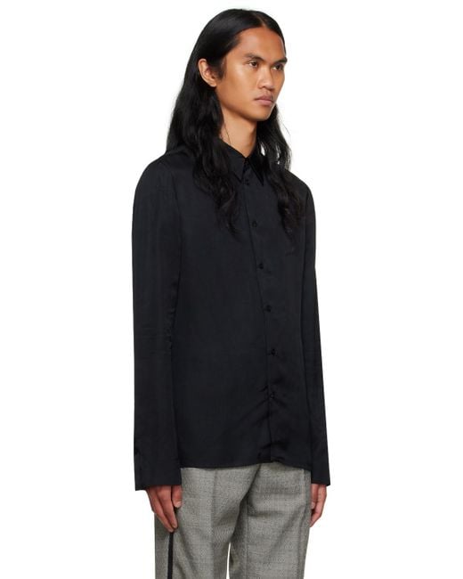 SAPIO lamé-effect long-sleeve shirt - Black