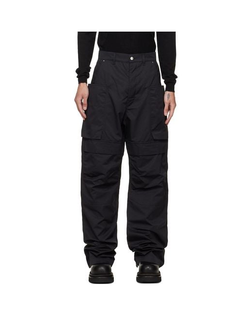 Rick Owens Black Tower Stefan Cargo Pants for men