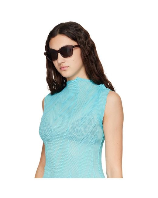 Loewe Brown Slim Rectangle Sunglasses