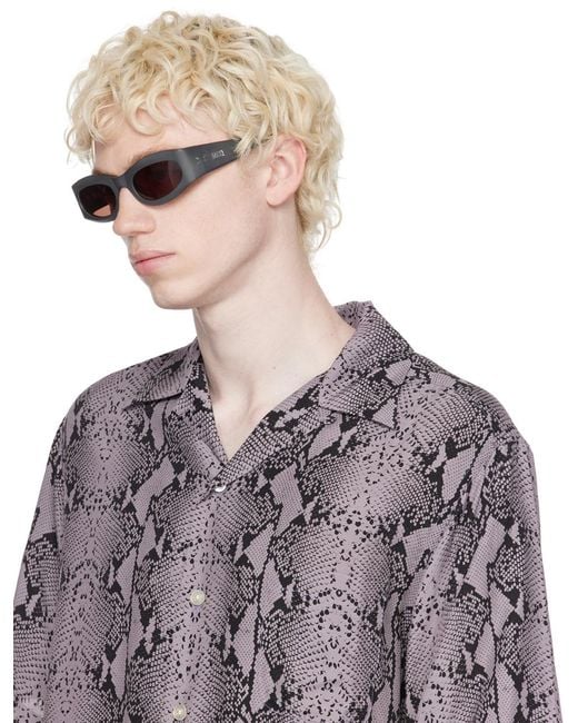 McQ Alexander McQueen Black Mcq Gray Oval Sunglasses for men