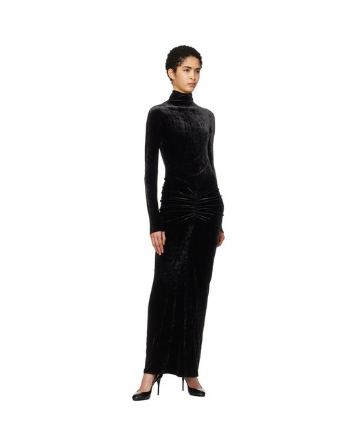 Alaïa Black Draped Maxi Dress