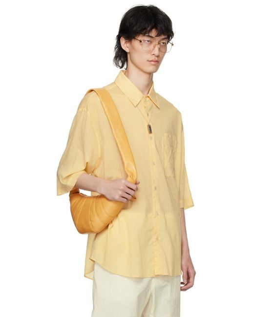 Lemaire Orange Double Pocket Shirt for men