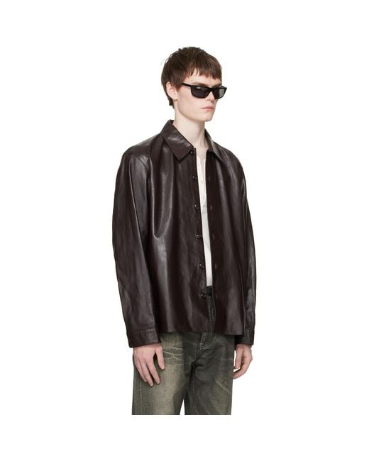 Our Legacy Black Welding Leather Shirt for men