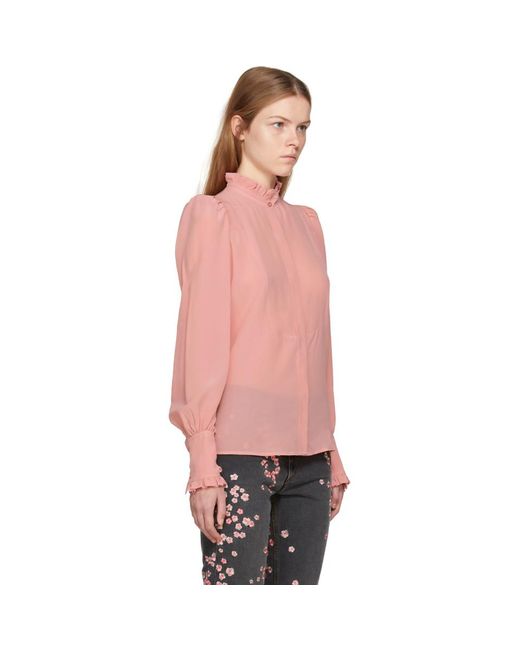 Lyst - Isabel Marant Pink Silk Sloan Blouse in Pink