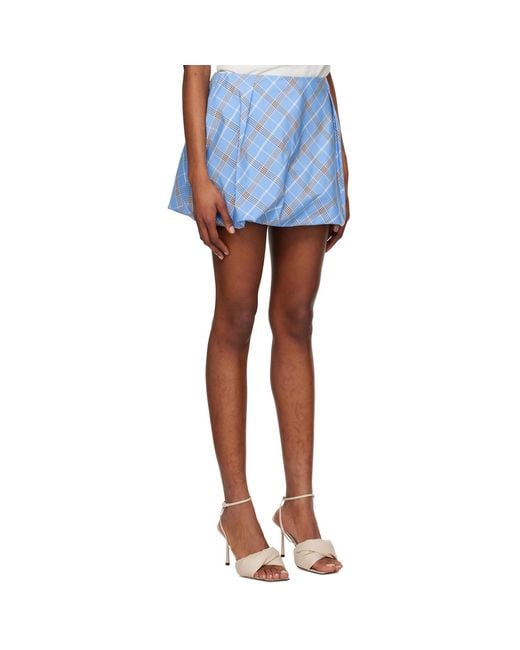 MSGM Blue Check Miniskirt