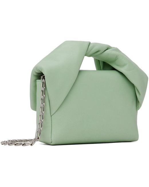 J.W. Anderson Green Small Twister Leather Top Handle Bag