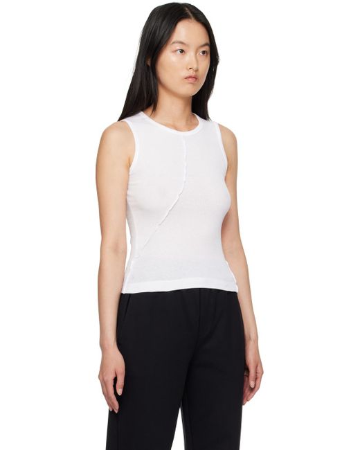 Helmut Lang White Twisted Tank Top