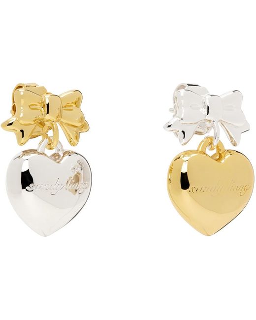 【関税・送料込】SANDY LIANGシルバー&ゴールドBallerinaピアス Sandy Liang シルバー&ゴールド Ballerina ピアス ブラック | Lyst