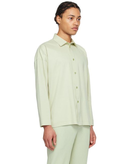 Chemise verte à manches chauvesouris Homme Plissé Issey Miyake pour homme en coloris Green