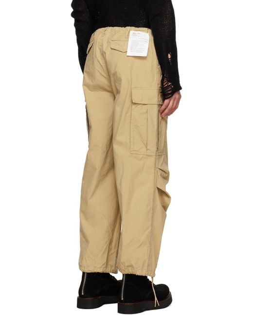 R13 Natural Balloon Army Trousers for men