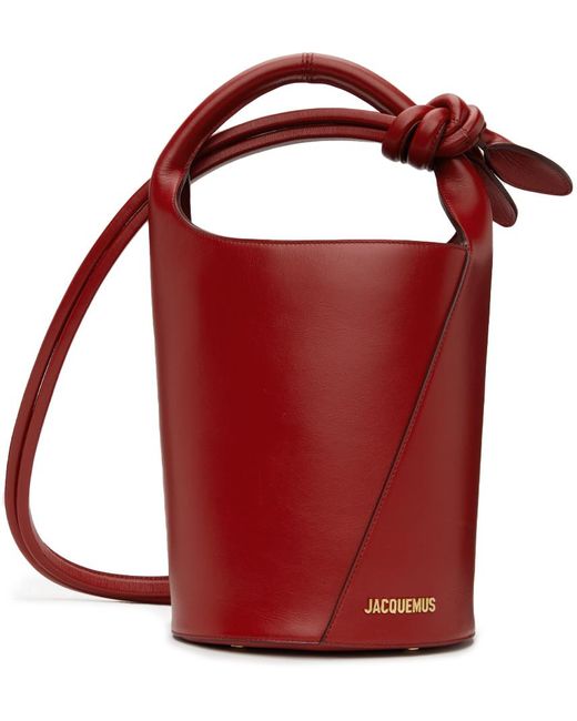 Petit sac seau Tourni en cuir Jacquemus en coloris Red
