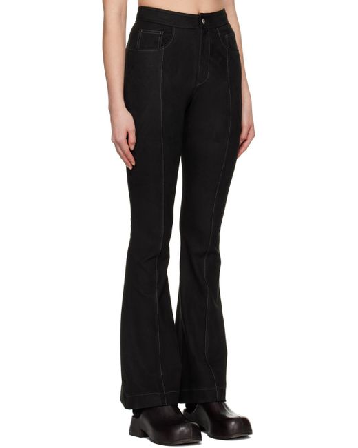 ANDERSSON BELL Black Paneled Faux-leather Trousers