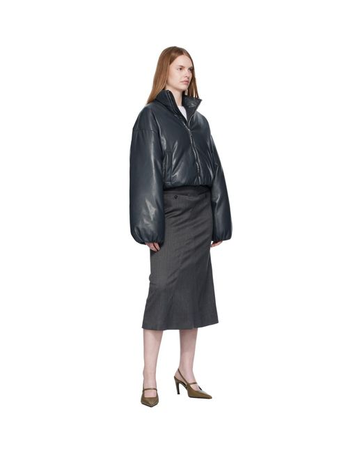 Nanushka Black Lilima Down Vegan Leather Jacket