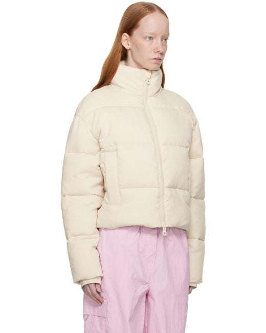 GIRLFRIEND COLLECTIVE Natural Off- Cropped Puffer Jacket