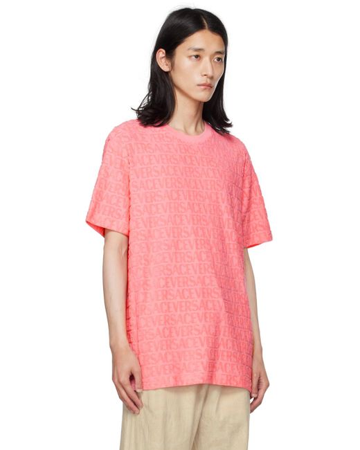 Versace Pink Allover T-shirt for men