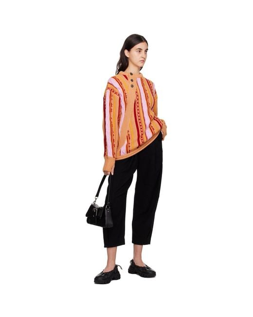 Adererror Orange Buttoned Sweater