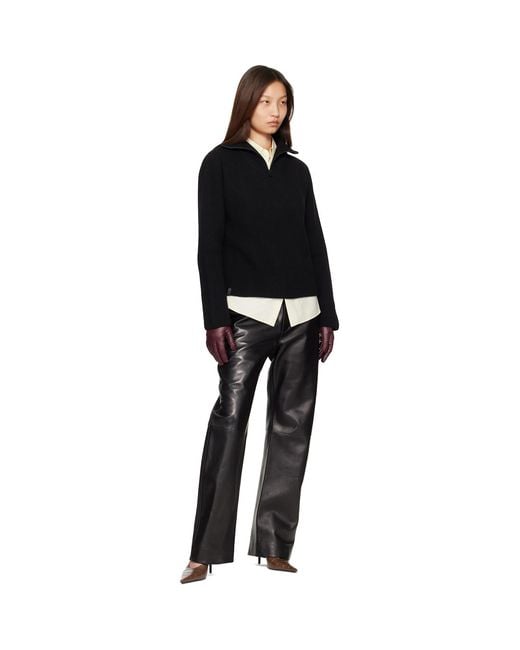 Mackage Black Gladys Knit Half-Zip Pullover Sweater