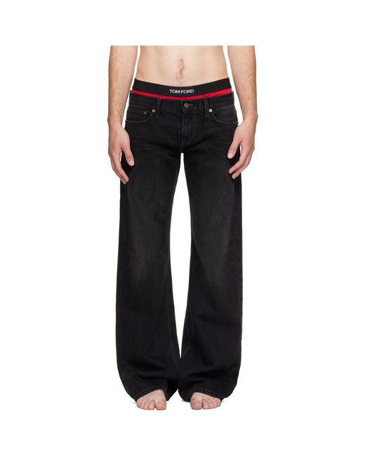Raimundo Langlois Black Bootcut Jeans for men