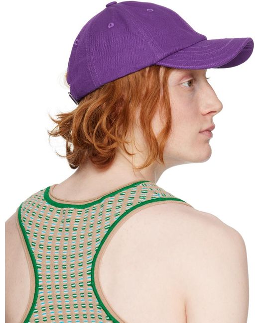 Jacquemus Green Purple Le Raphia 'la Casquette ' Cap for men