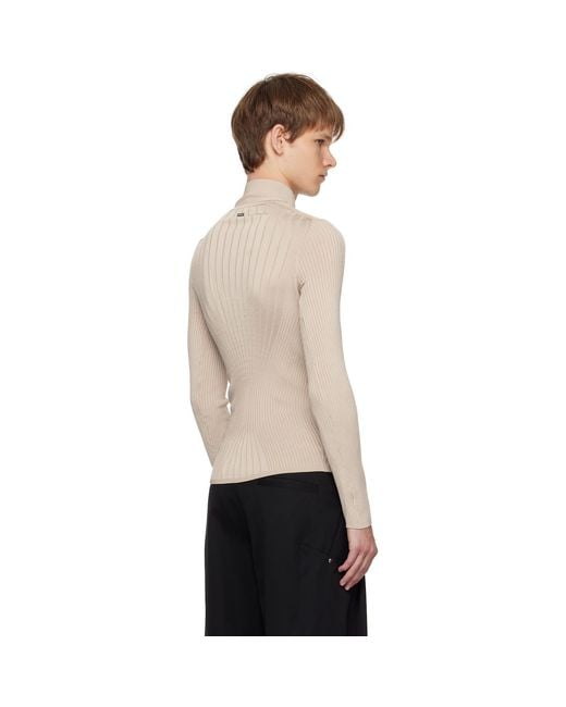 Mugler Black Hook-And-Eye Ribbed Top for men
