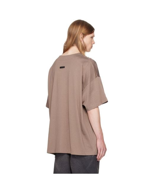 Fear Of God Brown Tan Cotton Rayon T-Shirt for men