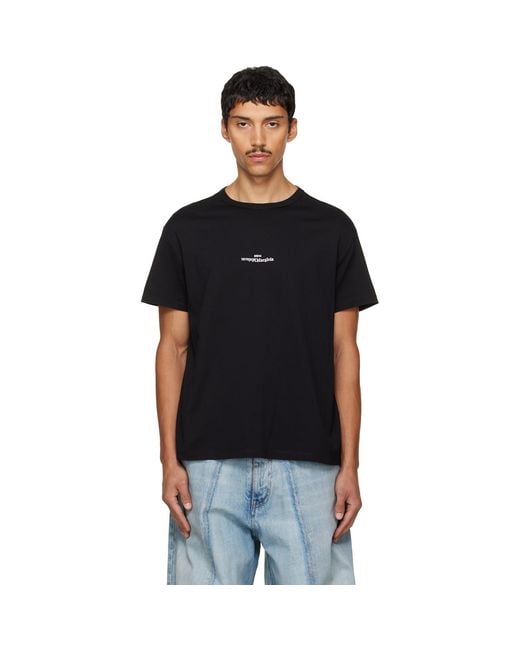 Maison Margiela Black Logo Cotton T-Shirt for men