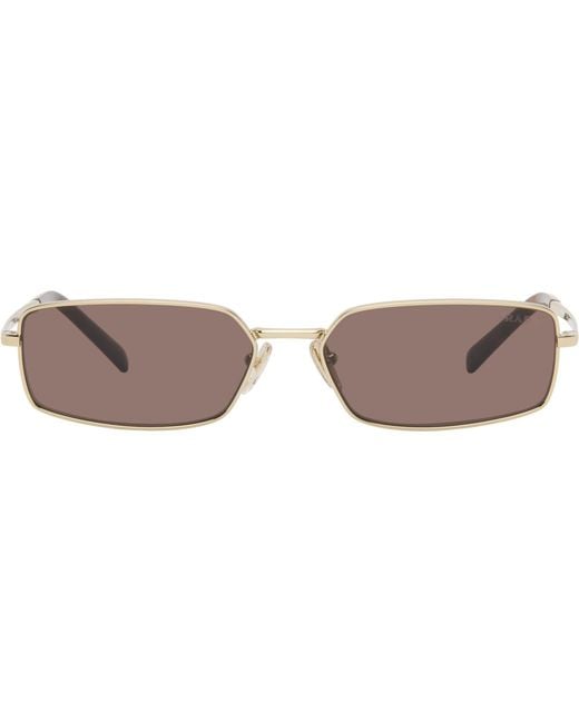 Prada Black Rectangle Metal Sunglasses
