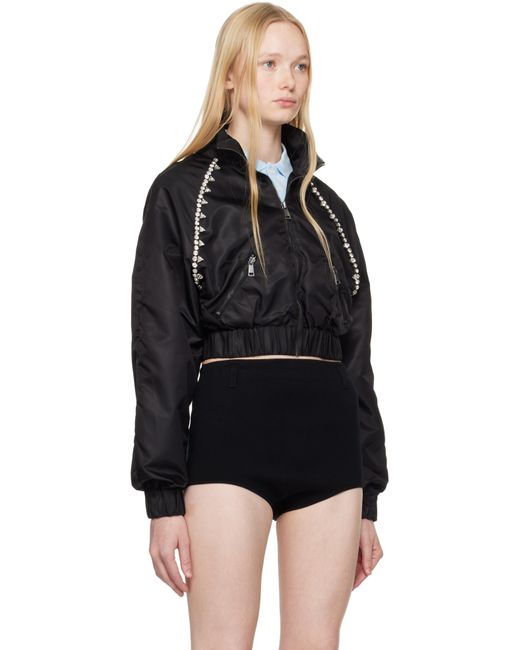 Area ブラック Crystal Trim トラックジャケット Black